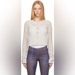 SSENSE THEOPEN PRODUCT Grey Block Hem Cardigan In Grey 2